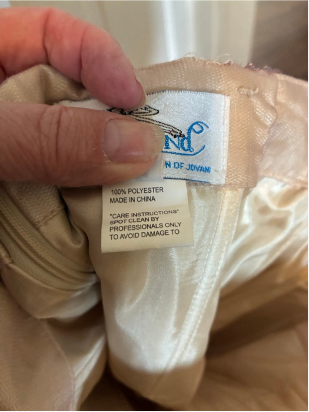 Women's Beyond Prom Dress Size 6 Beige Pink Strapless - Picture 4 of 4